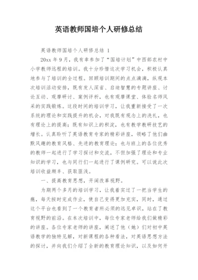 英语教师国培个人研修总结.docx