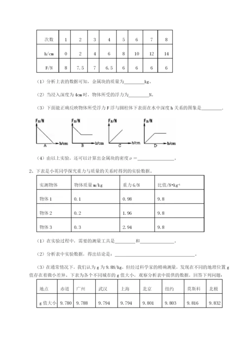小卷练透河南淮阳县物理八年级下册期末考试综合测试练习题（解析版）.docx