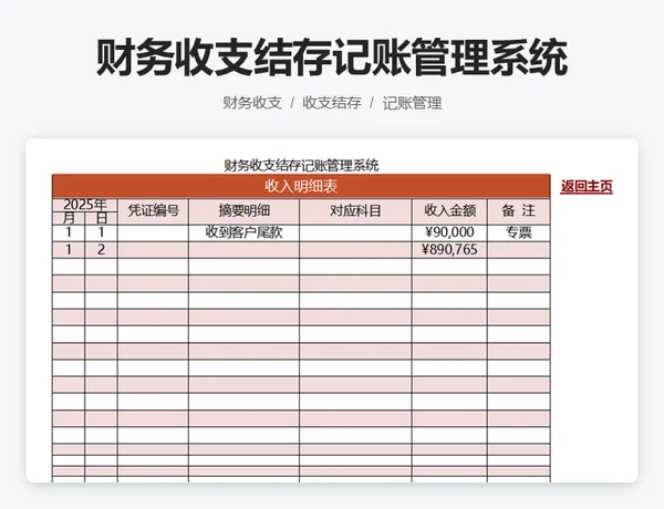 财务收支结存记账管理系统