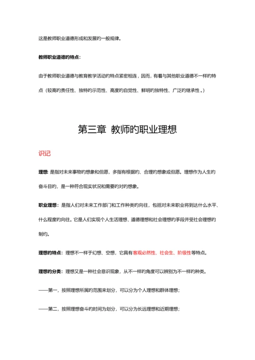 2023年教师职业道德与专业发展自考考核知识点.docx