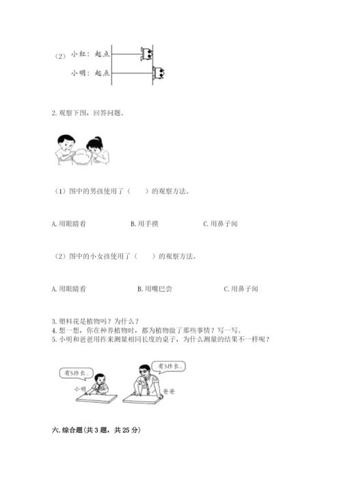 教科版一年级上册科学期末测试卷附精品答案.docx