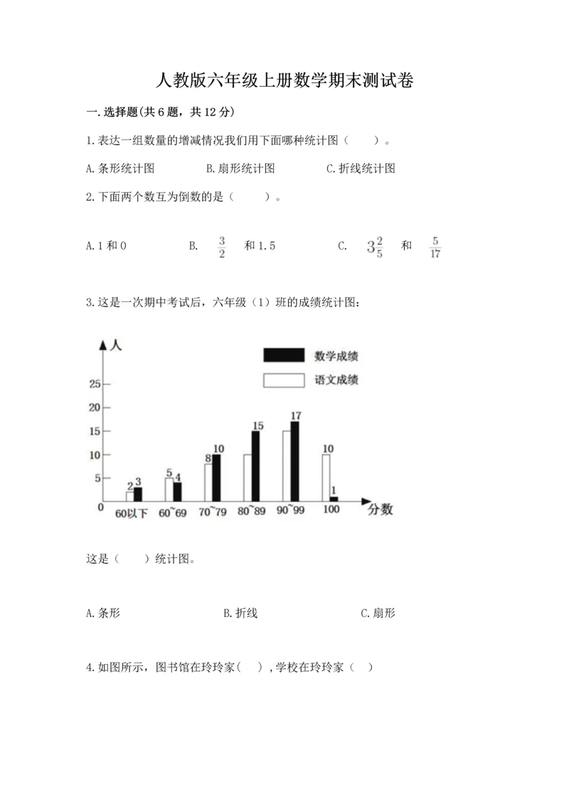 人教版六年级上册数学期末测试卷a4版可打印.docx