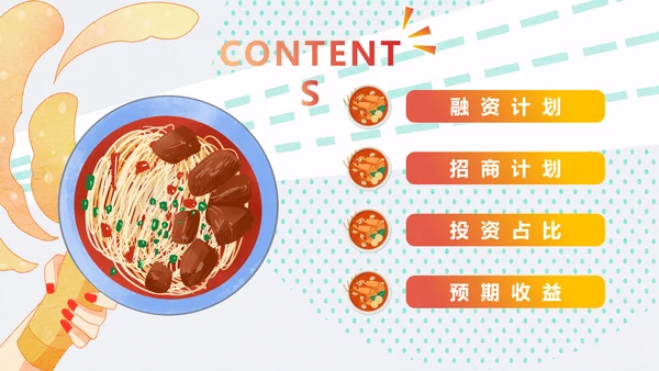 中华美食面食招商计划书通用PPT推广