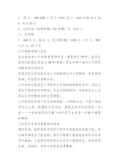 人教版小升初数学试卷(含答案).docx