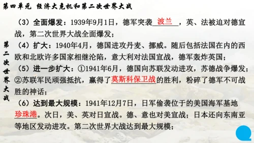 第四单元复习 经济大危机和第二次世界大战 课件
