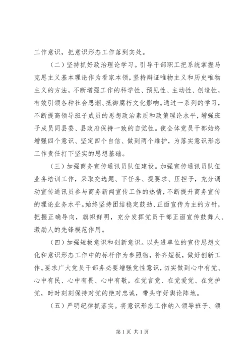商务局落实意识形态工作责任制情况报告.docx