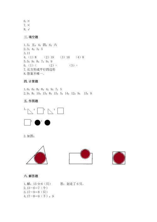 人教版一年级下册数学期中测试卷精品【考点梳理】.docx