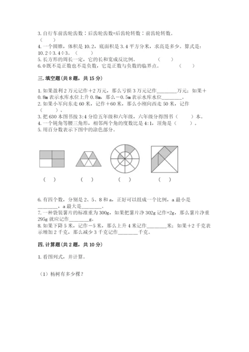 弥渡县六年级下册数学期末测试卷新版.docx