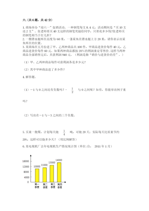 人教版数学小升初模拟试卷附参考答案【预热题】.docx