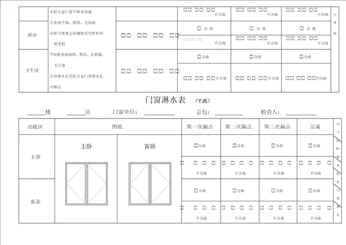 土建移交精装修验收质量检查记录表格