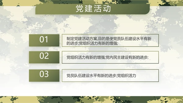 迷彩风军事部队主题工作总结动态PPT
