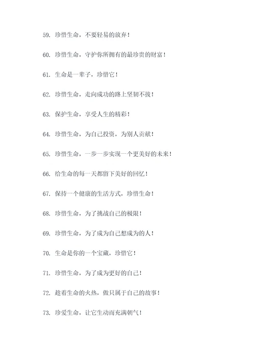珍视生命的宣传标语