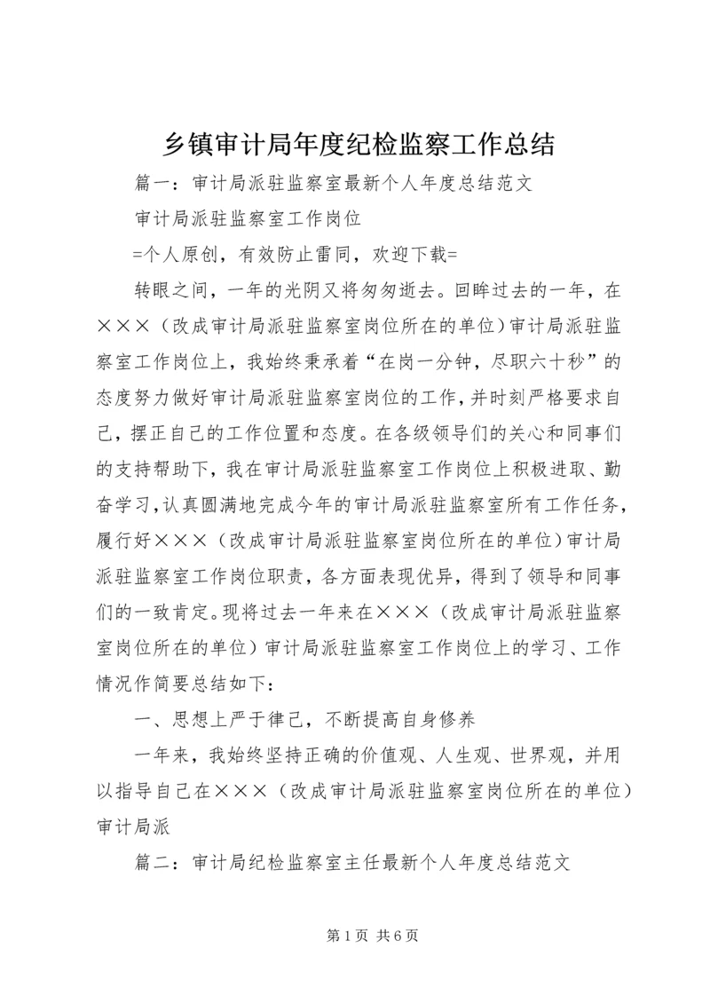 乡镇审计局年度纪检监察工作总结.docx