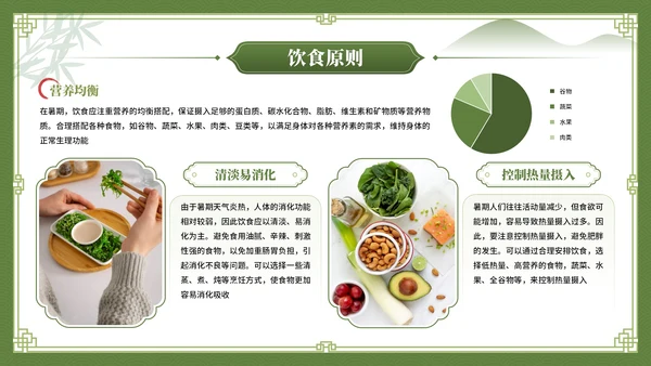 绿色中国风养生主题暑期养生讲座PPT