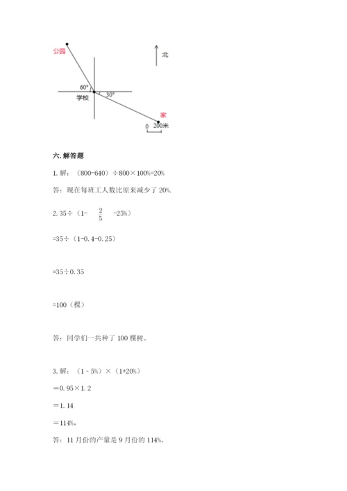 人教版小学六年级上册数学期末测试卷精品【精选题】.docx
