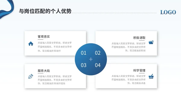 简约商务励志风部门主管竞聘岗位竞聘简历自我介绍ppt模板