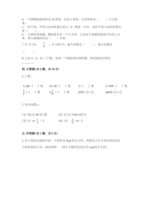 人教版六年级下册数学期末测试卷（模拟题）word版.docx
