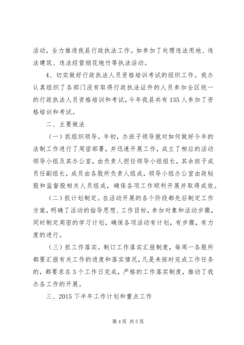 乡镇法制办上半年工作总结和下半年工作计划.docx