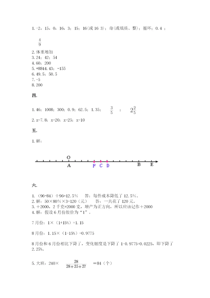 青岛版六年级数学下学期期末测试题附完整答案【必刷】.docx