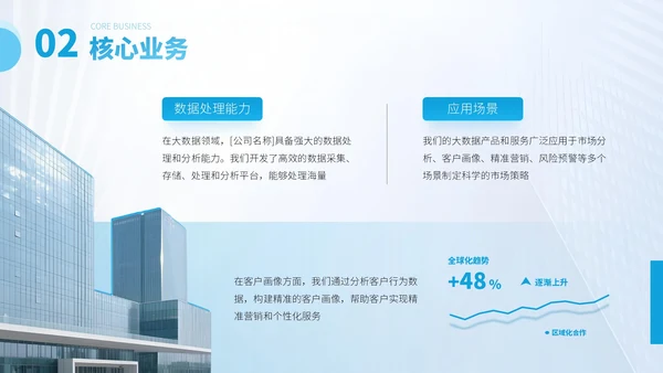 蓝色商务风企业介绍PPT模板