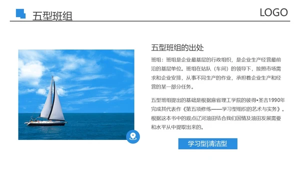 蓝色商务风创建五型班组精英团队PPT模板培训