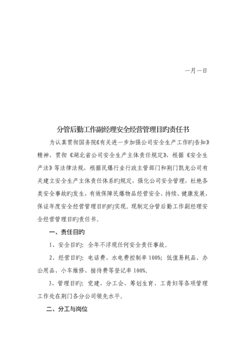 分管安全工作副经理安全经营管理目标责任分析报告书.docx