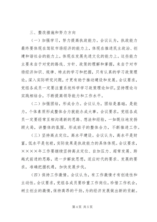 某某某某人民政府党组民主生活会情况的报告.docx