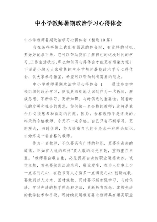 中小学教师暑期政治学习心得体会.docx