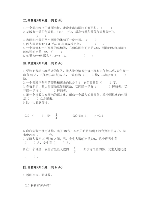 马龙县六年级下册数学期末测试卷a4版.docx