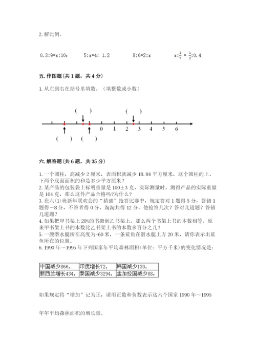 人教版六年级下册数学期末测试卷含答案【能力提升】.docx