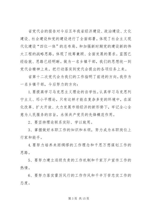 学习省十二次党代会精神的几点体会 (2).docx