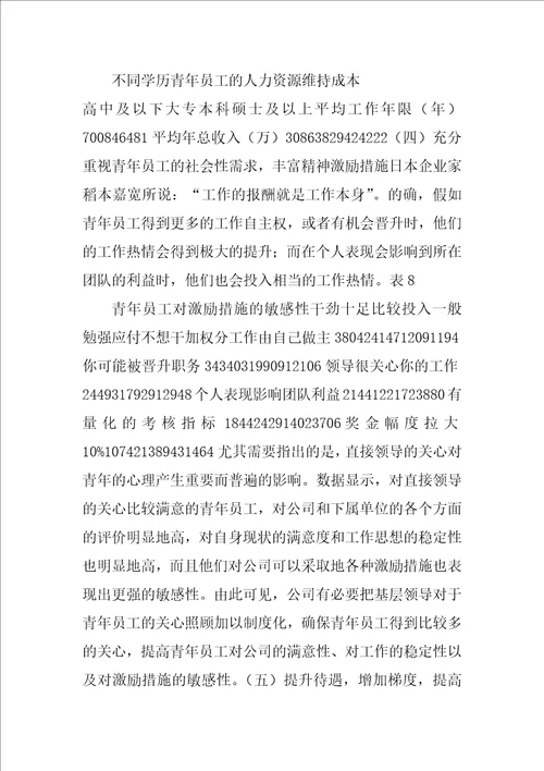 大型国有企业中深度开发青年人力资源的研究