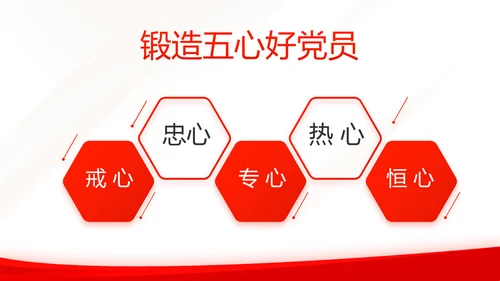 红色简约党建党支部总结学习教育PPT