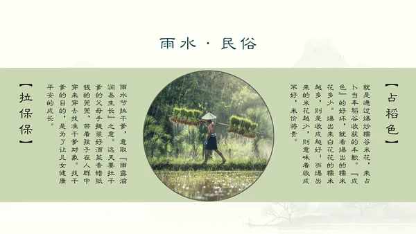 雨水节气谷雨通用PPT模板
