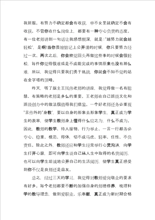 师德集训教师总结