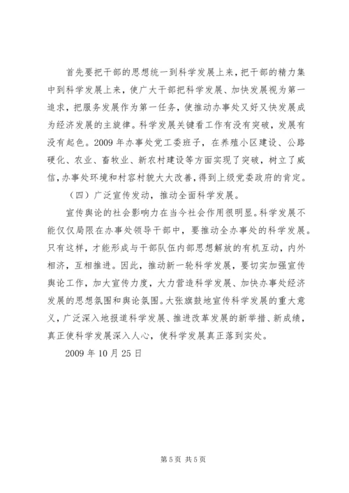 第三批学习实践活动促进办事处经济发展调研报告.docx