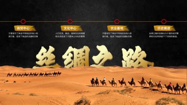 塞上江南古丝绸之路魅力宁夏家乡通用PPT模板
