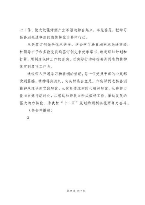 学习杨善洲先进事迹推进我村全面发展.docx