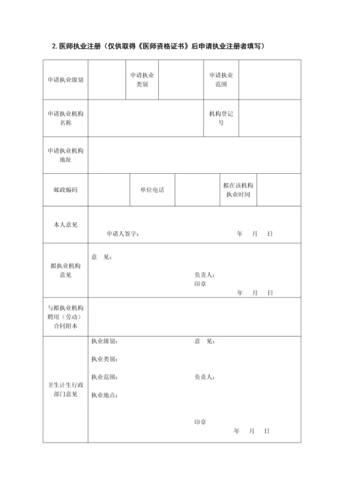 2023年执业医师注册变更申请表.docx