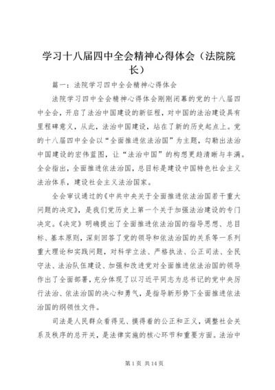 学习十八届四中全会精神心得体会（法院院长）.docx