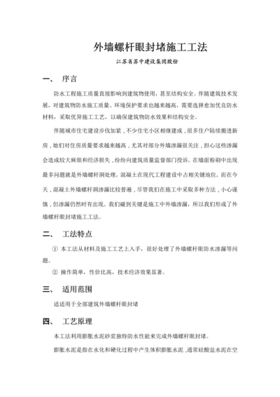 外墙螺杆眼封堵标准工法.docx