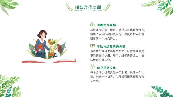 绿色清新花卉新教师教学常规培训教师课件PPT模板教师培训