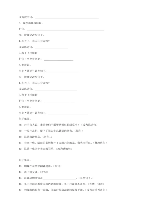 2023年小升初语文知识专项训练基础知识二扩句缩句.docx
