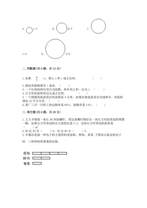 人教版六年级下册数学期末测试卷（全优）word版.docx