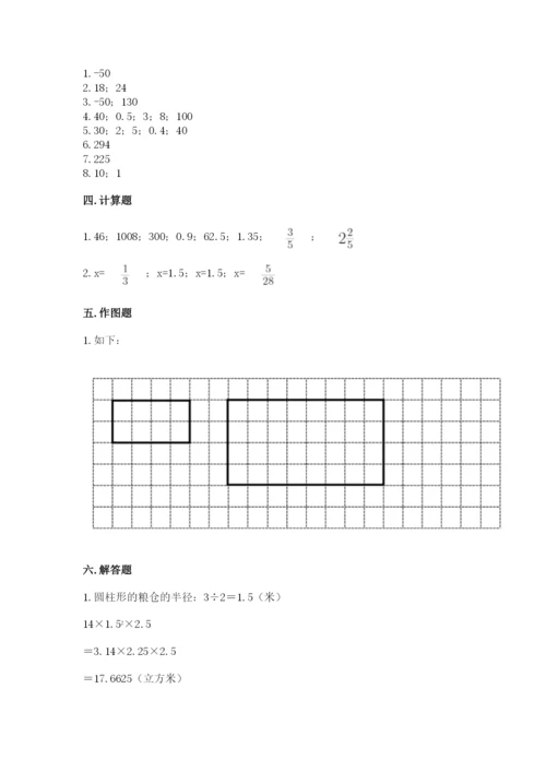 六年级下册数学期末测试卷附参考答案【名师推荐】.docx