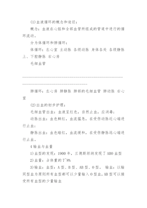 人教版七年级下册生物知识点归纳总结_生物知识点归纳总结大全.docx