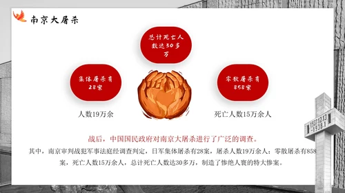 南京大屠杀国家公祭日主题班会带内容PPT模板