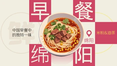 中国美食之绵阳早餐介绍PPT模板