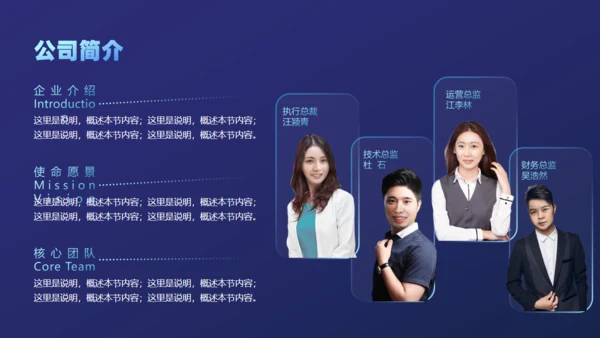 产品公司项目介绍分析通用PPT模板