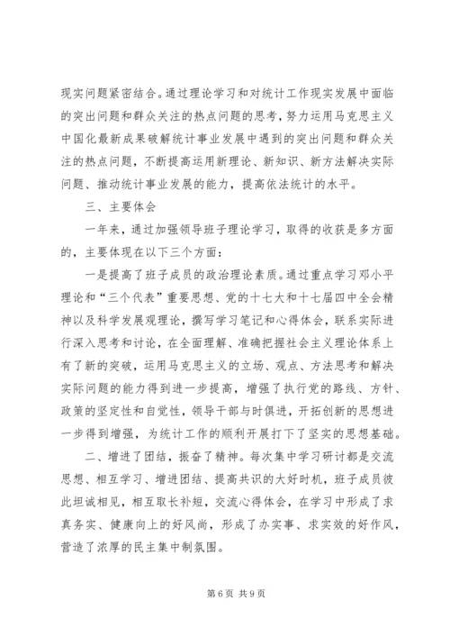 统计局领导班子工作总结及计划.docx